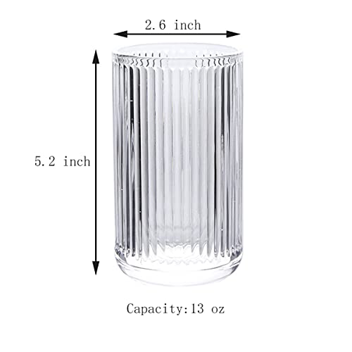 Gaolinci 2 Pcs Glass Tumbler Cup,Toothbrush Holder, Bathroom Cups, 13 oz