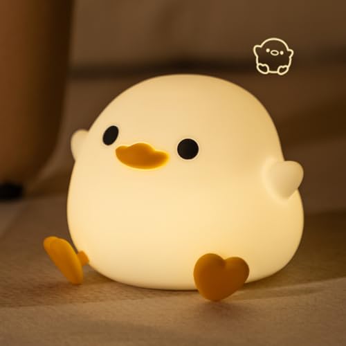 Bestfaith Cute Dodo Duck Night Light, LED Squishy Night Lamp, 2 Gears Dimmable Nursery Nightlight for Kids, Rechargeable Touch Lamp, Dorm Decor, Kids Funny Gifts (Dodo Duck)