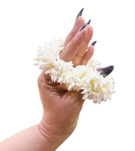 S,S Store Indian Jasmine Hair Flowers - Perfect Gajra for Women's Hair Accessories White Gajra Artificial Flower Jewelry Handmade For Women (Set of 4 Pcs)