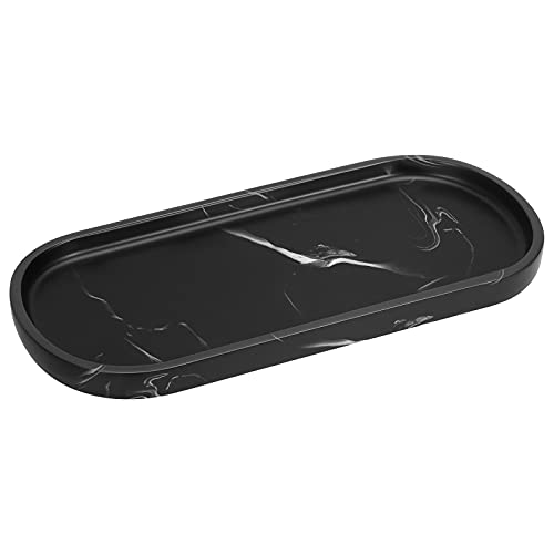 Luxspire Decorative Oval Resin Tray, Bathroom Organizer, Jewellery Holder Storage for Candles, Soap, Ideal Decoration, Ink