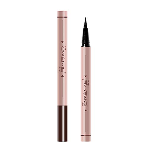 The CrÃ¨me Shop Black Liquid Eyeliner Pen. Quickdry & Waterproof. No Smudge Dramatic Cat-Eye. Felt Tip. Made In Korea- Get In Line, Dark Brown