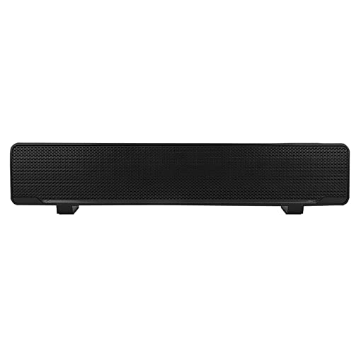 Cryfokt USB Wired Stereo Soundbar, Computer Speaker with 3.5Mm Input, Bass Surround Sound Box, 3D Stereo Sound Adjustable Volume PCfor Desktop, Laptop, Smartphone, Tablet PC (Black)
