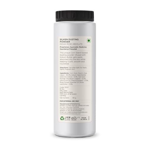 Forest Essentials Silken Dusting Powder, Indian Rose Absolute, 100g