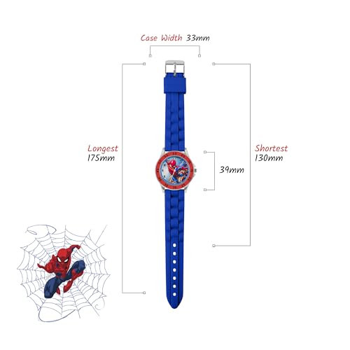Marvel Spiderman Boy's Analogue Analog Quartz Watch with Silicone Strap SPD9048