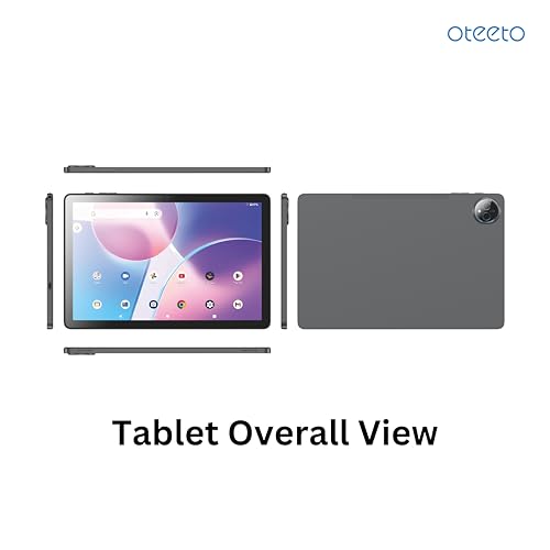 Oteeto TAB 14 Tablet/11. Inch Incell Display//Octa Core 2.0GHz Processor/Android 14/8MP Front + 13 MP Rear Camera/8GB RAM + 512GB ROM/8000 mAH Battery/4G Dual SIM/5G Wifi/Keyboard/Flip Cover etc