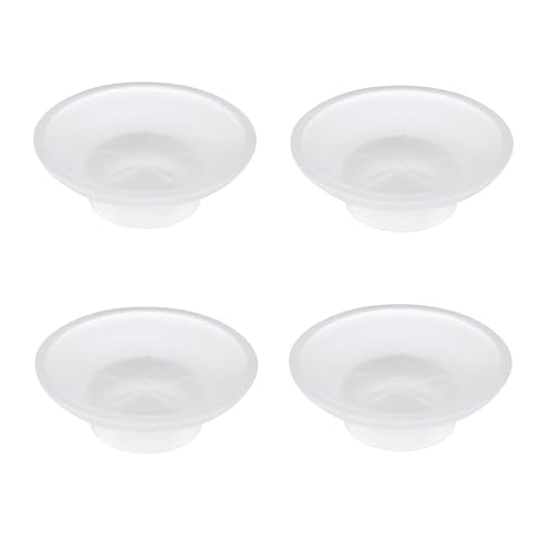 NOSKIN 4 Pack Soap Dish Round, Frosted Glass Replacement Spare Soap Holder for Bathroom Vanities Countertops Kitchen Sink