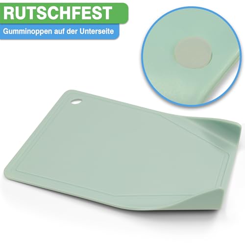 YourCasa 3 x Plastic Chopping Board Set - BPA Free - Chopping Board with Funnel Shape and Juice Groove - Kitchen Board Non-Slip & Dishwasher Safe - Cutting Board - Cutting Mat Kitchen - Non-Slip Board