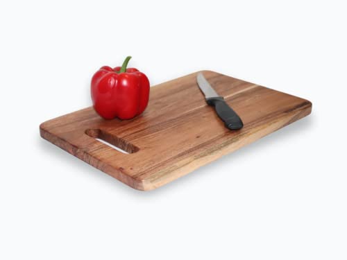 Vesta Homes Wooden Cutting/Chopping/Serving Board, Platter for Vegetables, Cheese and Charcuterie | Acacia Wood | 33 x 21.5 x 1.5 cm | Handcrafted in India