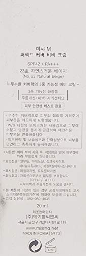 Missha M Perfect Cover BB Cream SPF42/PA+++, No. 23/Natural Beige, 20ml
