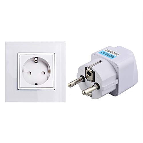 TopDeal Type E/F 2-Pin Grounded Plug Adapter (EU plug 3 Pieces)