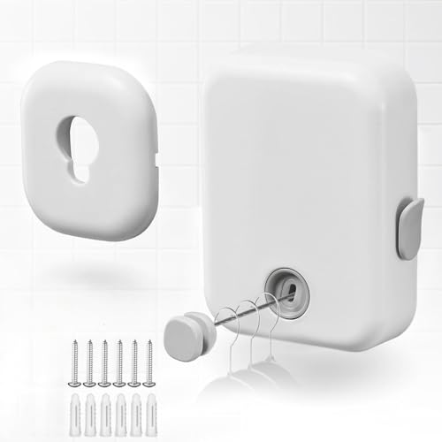 KASTWAVE Heavy Duty Retractable Clothesline - Indoor & Outdoor Wall Mounted Drying Line with Steel Wire Rope for Easy Hanging