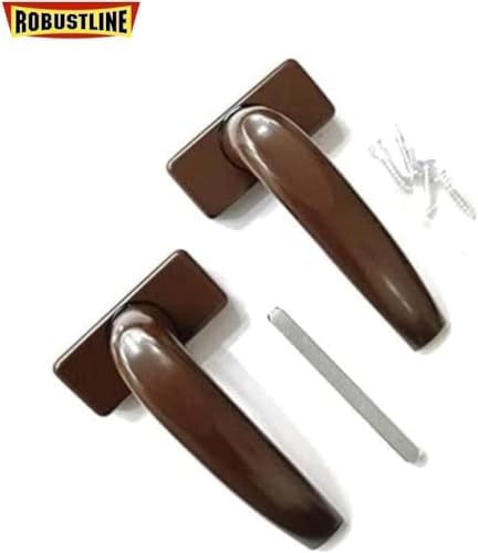 Robustline Aluminium Door Handle, Heavy Duty Internal Used Door Handle Set Complete Set Durable for All Kinds Of Indoor Doors - Brown