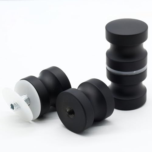 2 Pack Shower Glass Door Handle, Stainless Steel Shower Doors Knob Double Sided Pull Hardware for Bathroom Glass Doors (Black)