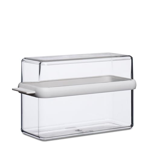 Mepal omnia Knäckebrotdose Stora weiß – Transparent und passend für eine Packung Knäckebrot, SAN/TPE, 9 x 12.8 cm