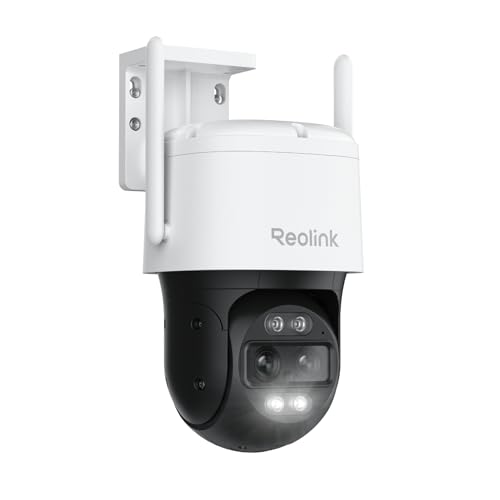 REOLINK Wired WiFi Outdoor Security Camera, 4K 8MP Dual Lens, 360° PTZ Camera, Auto Tracking, 2.4/5GHz Wi-Fi Smart Person/Vehicle/Animal Detection, 6X Hybrid Zoom, Color Night Vision, TrackMix WiFi