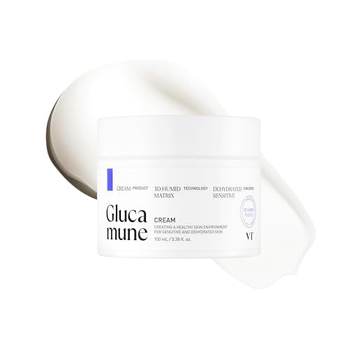VT COSMETICS Glucamune Cream | Soothing&Calming, Light-weight Cream, Vegan mucin for All Skin Types (3.38 fl Oz/100ml)