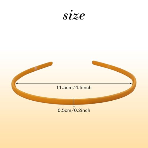 10PCS Matte Plastic Headbands with Teeth, Azonee Solid Thin Hair Bands for Women, Men, Kids, Teens, DIY Craft & Sports Accessories (0.5cm/0.2")