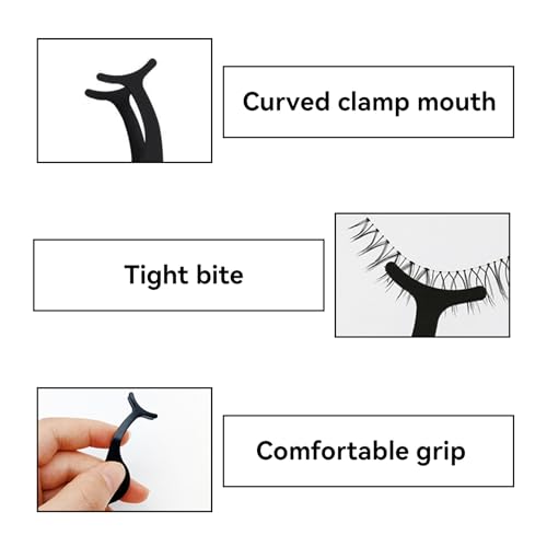 Durable Stainless Steel Eyelash Applicator Tool,Simple Black Lash Applicator Tool,Compact Portable False Eyelash Applicator Tool,for Loading and Unloading False Eyelashes for Girls Boys