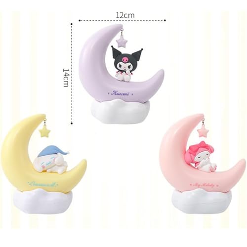 DandelYunx Cute Anime Character LED Night Light �?? Dimmable Bedside Lamp for Kids �?? Kawaii Kuromi Melody Desk Shelf Ornament �?? Ideal Gift for Boys and Girls, Warm White (Kuromi)