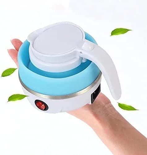 ECVV Travel Foldable Silicon Water Heater Jug Collapsible Mini Portable Electric Kettle (Random Color)