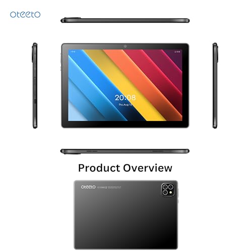 Oteeto TAB 10 Pro/Single SIM 5G Network/8GB RAM + 512GBG ROM/5G Wifi/8000 mAh/8MP Front + 13MP Rear Camera/Quad Core 2.0GHz Processor/Android 13/Includes Keyboard,Mouse,Touch Pen,OTG,Flip Cover (Gray)