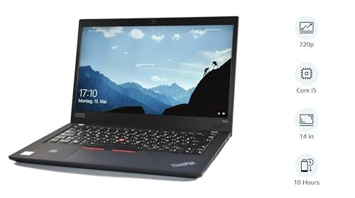 Lenovo ThinkPad T490 14.0" FHD (1920x1080) 250 nits IPS Anti-Glare Display - Intel Core i5-8265U Processor, 16GB RAM, 512GB PCIe-NVMe SSD, Windows 10 Pro 64-bit (Renewed)