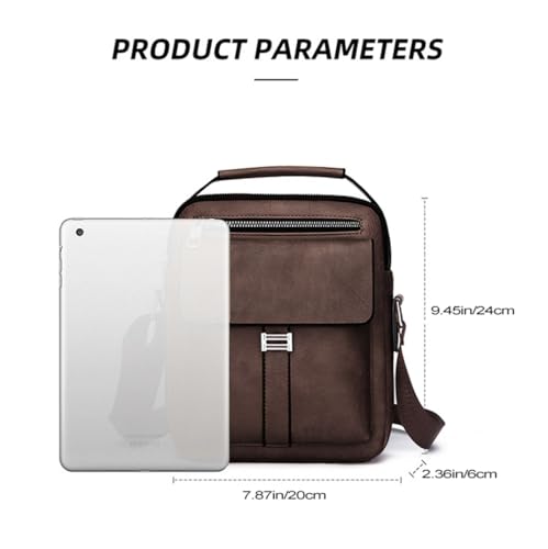 FENDOUNIU Leather Shoulder Bag for Men, Handbag, Crossbody, Travel, Messenger, Business, Satchel, Casual for Shopping Daily Working