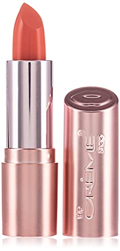 The CrÃ¨me Shop Satin Lipstick, Peach Shade. Lip Moisturizing & Plumping, Long Lasting Pigmented Cream Formula. -Read My Lipstick, Peachy Keen
