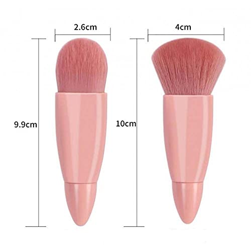 COSHINE Easy-taken Travel Makeup Brush Set, 5pcs Mini Complete Function Cosmetic Brushes Kit (5pcs with mirror)