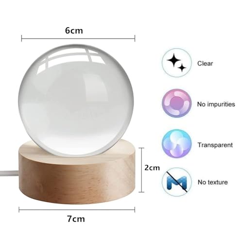 Defsedar 3D Galaxy Crystal Ball Night Light, LED Light Base, Starry Sky Projection, Kids Bedroom Decor, Gift for Boys & Girls, Dimmable & Touch Control, Safe & Energy-Efficient (Style 4)