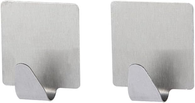 Royalford Wall Hooks 2pcs RF12501 Stainless Steel Strong Suction Hook for Home Kitchen and Bathroom Heavy Duty Nail Free Sticky hangers with Hooks Utility Towel bath Ceiling Self Adhesive Strong Screw