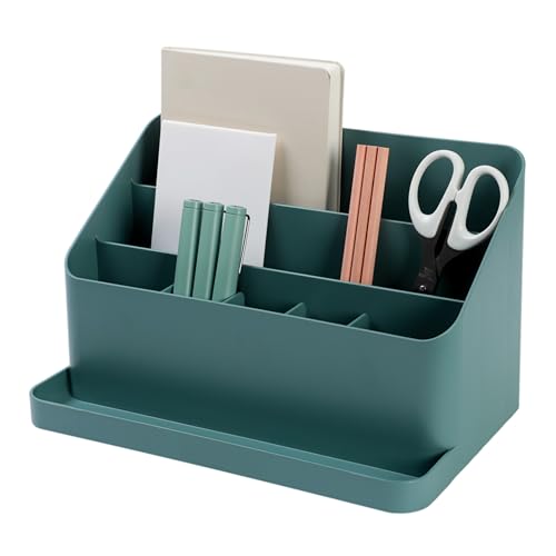 BLUE GINKGO Desk Organizer - Office Organization | Stationery, Craft Organizer, Pencil Holder, Pen Holder for Desk | Office Desk Accessories (Made in Korea) - Green