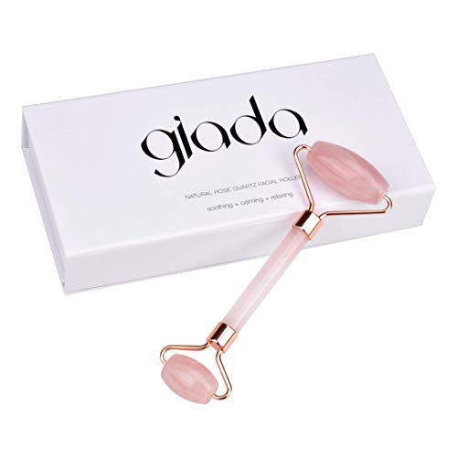Giada Rose Quartz Roller for Face | Genuine Gemstone Face Roller for Eyes, Neck and Body | Rose Quartz Facial Massager (Rose Quartz)