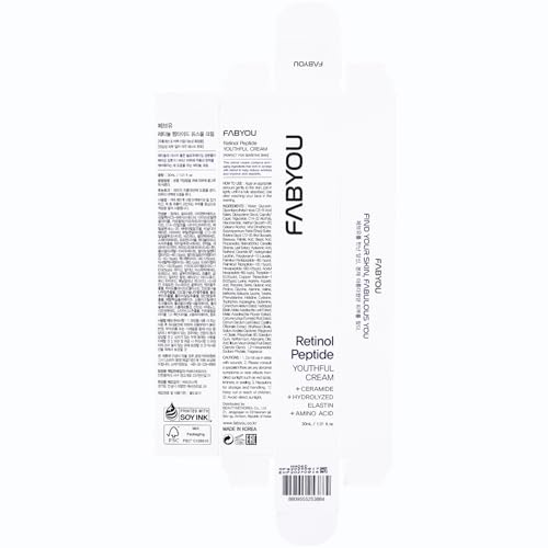 FABYOU Retinol Peptide Cream 1.01 Oz – Firming, Lifting Anti-Aging with Retinol, Peptides, Ceramide & Panthenol. Wrinkle Reduction, Fast Absorbing