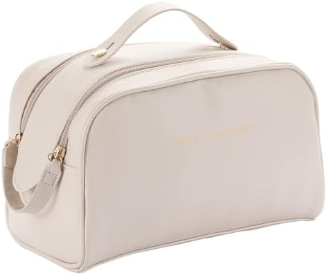 Water Resistant Toiletry-Bag, Travel-Makeup-Bag Cosmetic Makeup Organizer Travel-Accessories Cosmetic Makeup Organizer, Travel Accessories Full Travel Size Toiletries (Cream)