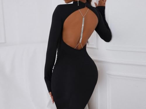 Women's Gold Back Chain for Backless Dress, Backdrop Necklace, Bridal Body Jewelry bra body chain bikini body jewelry