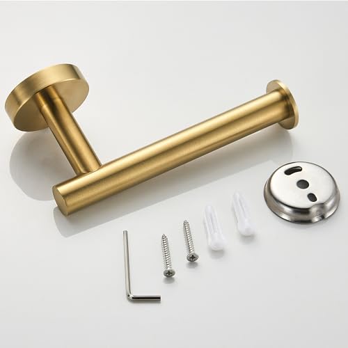 BRIMIX Toilet Paper Holder Toilet Roll Holder Stainless Steel Tissue Holder Wall Mounted for Bathroom Kitchen (Brushed Gold)