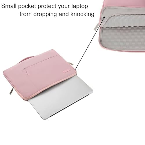 MOSISO Laptop Case 15 inch, 15 inch Laptop Sleeve with Handle Compatible with MacBook Air 15 M3 M2 2025-2023, Surface Laptop 15, Dell XPS 15, Polyester Multifunctional Computer Bag, Pink