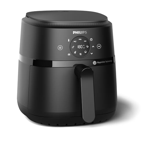 Philips Airfryer 2000 Series 4.2L - 1500W power, RapidAir technology, digital touch screen, 13 cooking options, 9 preset functions, Up to 90% less fat, Black - NA229/09[Amazon Exclusive]