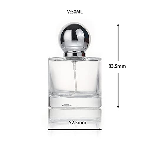 Z?nitude Glassworks 50ml Clear Empty Round Glass Perfume Spray Bottle - Spherical Cap