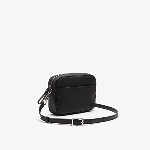 Lacoste Unisex Flat Pocket Zip Crossover Bag, Black