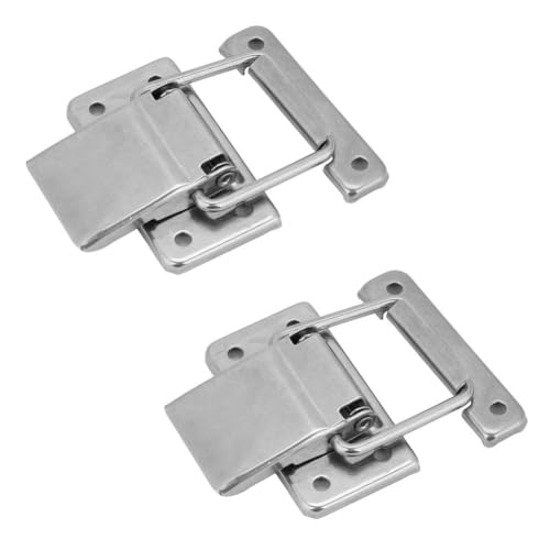 TERRIFI 2pcs Hasp Latch Lock, Stainless Steel Spring Loaded Latch Catch, Toggle Hasp for Boxes, Barrels, Cabinets, Mechanical Equipment, Durable Hardware for Secure Closure and Protection