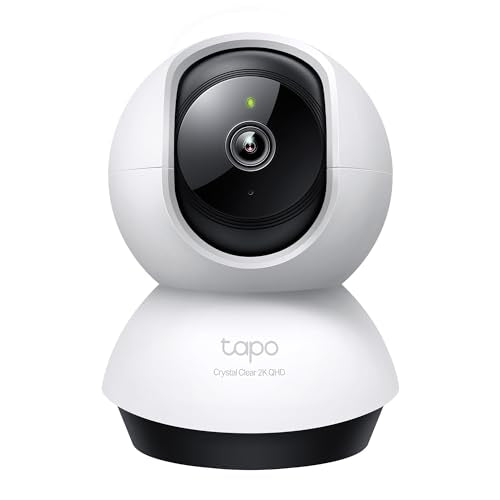 Tapo TP-Link 2K QHD Pan/Tilt Security Camera for Pet Camera, Baby Monitor, Motion Detection, Motion Tracking, 2-Way Audio, Night Vision, Cloud &SD Card Storage, Works w/Alexa & Google Home( C220)