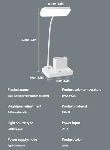 （Gift: Fan and pen holder）-3 Modes Touch Dimming USB Dimming Clip Table Lamp Student Dormitory Learning Study Table Light Bedside Flexo Lamps