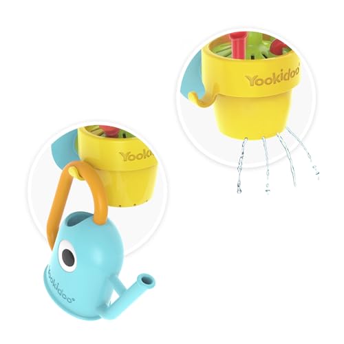 YOOKIDOO 40221 – Baby Bath Toy Garden Theme – Bath and Shower Game – Watering Can, Flower, Water Game – Baby Gift from 18 Months