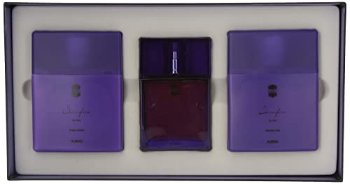 Ajmal Sacrifice Women 3 Pc Gift Set 1.7oz EDP Spray, 7.5oz Shower Gel, 7.5oz Body Lotion