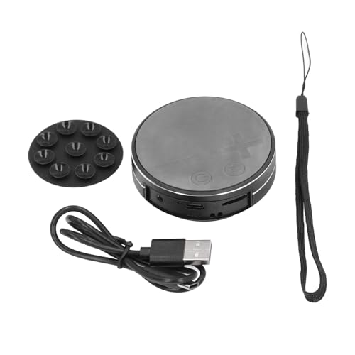 Bone Conduction Speaker, Portable Stereo Mini Waterproof Music Player, Mini Size Music Player with Strong Suction Cup Base for Home Outdoor Travel (Black)