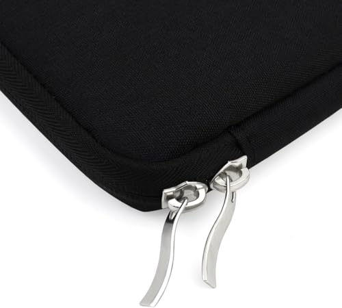 FALAHOM 15.6 Inch Laptop Sleeve Case with Handle for 15-15.6 Inch HP Lenovo MacBook Dell Computer Notebook Travelling Carrying Canvas Bag Protective Accessories with Zippered (Black)