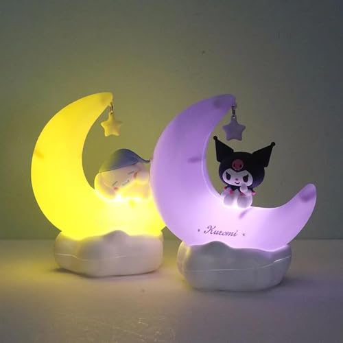 DandelYunx Cute Anime Character LED Night Light �?? Dimmable Bedside Lamp for Kids �?? Kawaii Kuromi Melody Desk Shelf Ornament �?? Ideal Gift for Boys and Girls, Warm White (Kuromi)