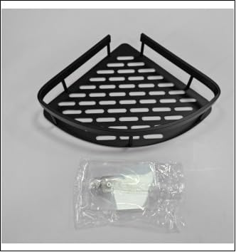 Streamflow Corner Shower Caddy Shelf, Adhesive Bath Corner Black Bathroom Shower Rack, No Drilling Wall Mounted Shower Organizer, Rustproof Bath Storage Basket for Bathroom, Toilet, Kitchen - 2 Pack